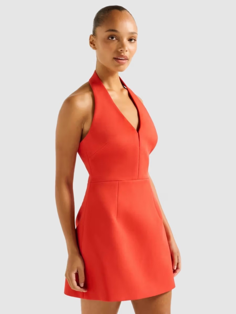 EVERNEW red Ricki halter dress